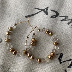 Beautiful hoop earrings with gold detail